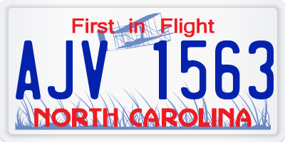 NC license plate AJV1563