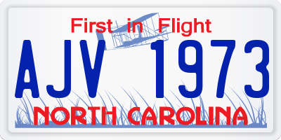 NC license plate AJV1973