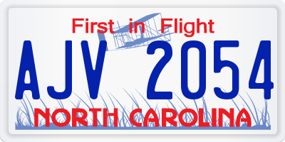 NC license plate AJV2054