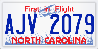 NC license plate AJV2079