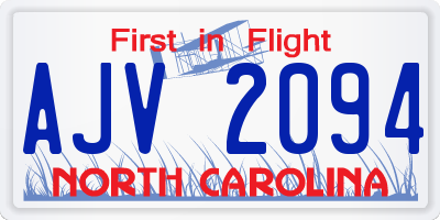 NC license plate AJV2094