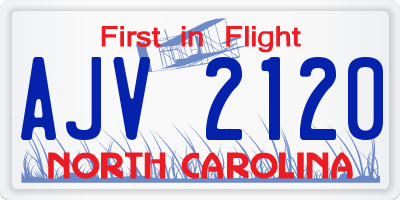 NC license plate AJV2120