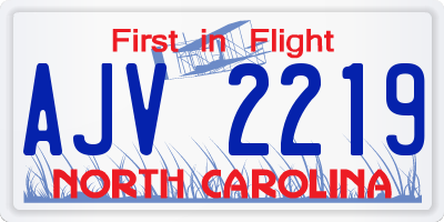 NC license plate AJV2219