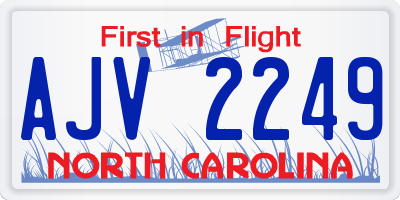 NC license plate AJV2249