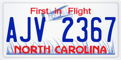 NC license plate AJV2367