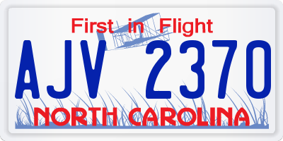 NC license plate AJV2370