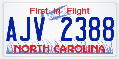 NC license plate AJV2388