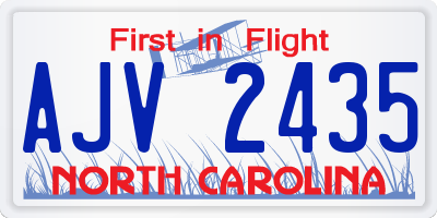 NC license plate AJV2435