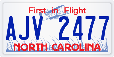NC license plate AJV2477