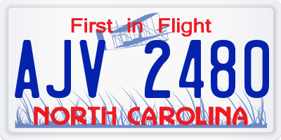 NC license plate AJV2480