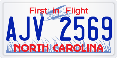 NC license plate AJV2569