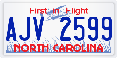 NC license plate AJV2599