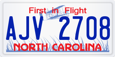 NC license plate AJV2708