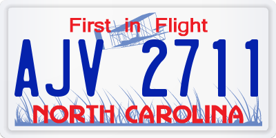 NC license plate AJV2711