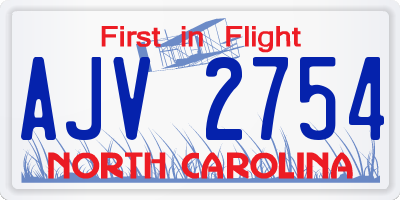 NC license plate AJV2754