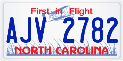 NC license plate AJV2782