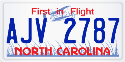 NC license plate AJV2787