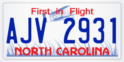 NC license plate AJV2931