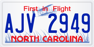 NC license plate AJV2949