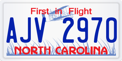 NC license plate AJV2970