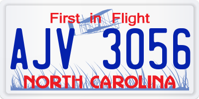 NC license plate AJV3056