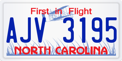 NC license plate AJV3195