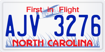 NC license plate AJV3276