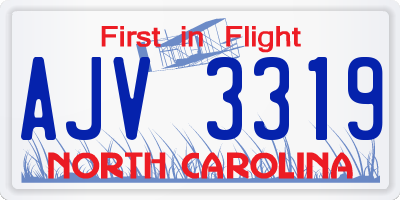 NC license plate AJV3319