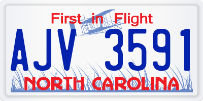 NC license plate AJV3591