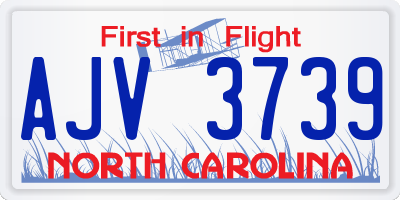 NC license plate AJV3739