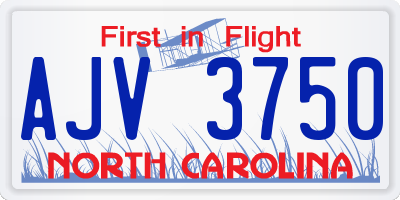 NC license plate AJV3750