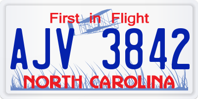 NC license plate AJV3842