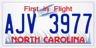 NC license plate AJV3977