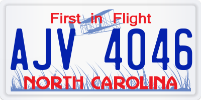 NC license plate AJV4046