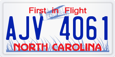 NC license plate AJV4061