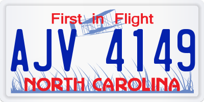 NC license plate AJV4149