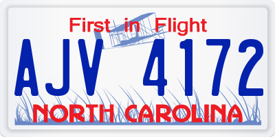 NC license plate AJV4172