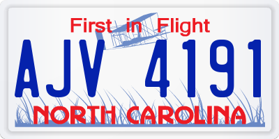 NC license plate AJV4191