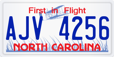NC license plate AJV4256