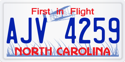 NC license plate AJV4259