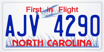 NC license plate AJV4290