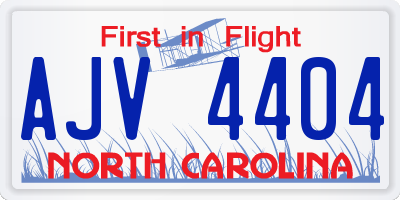 NC license plate AJV4404