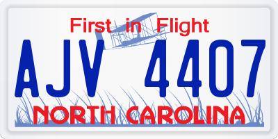 NC license plate AJV4407