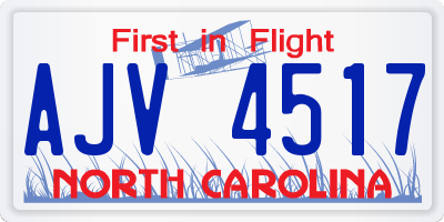 NC license plate AJV4517