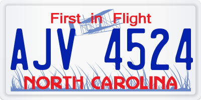NC license plate AJV4524