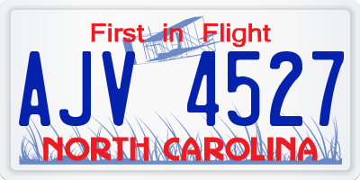 NC license plate AJV4527