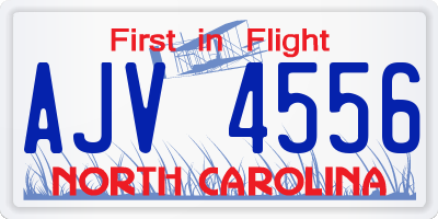 NC license plate AJV4556