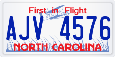 NC license plate AJV4576
