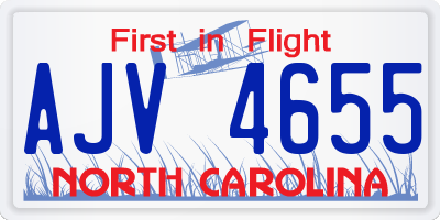 NC license plate AJV4655