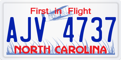 NC license plate AJV4737